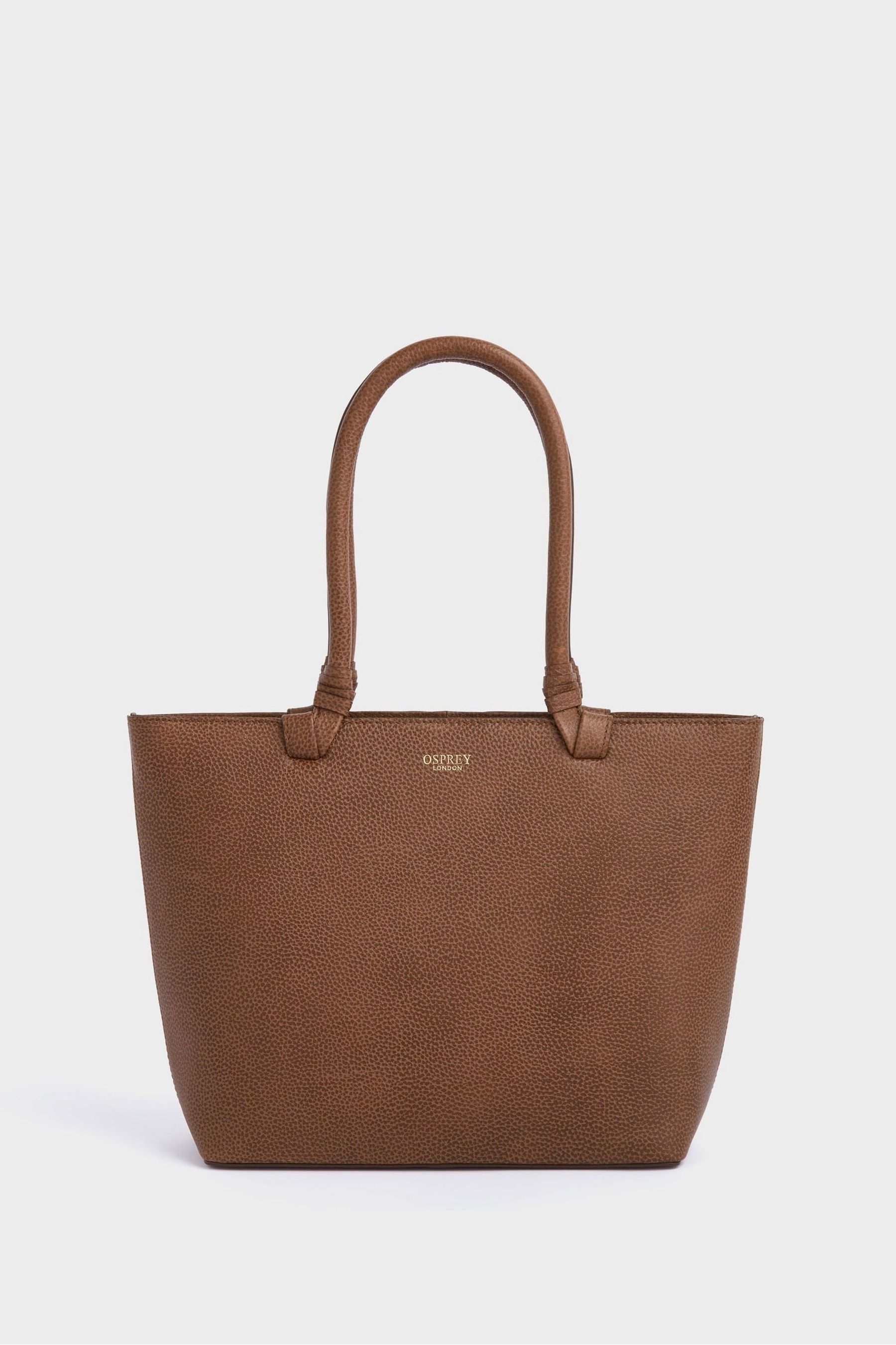 Buy OSPREY LONDON Tan Brown The Collier Leather Shoulder Tote Bag from ...