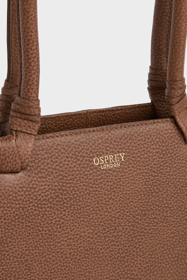 OSPREY LONDON Tan The Collier Leather Shoulder Tote Bag
