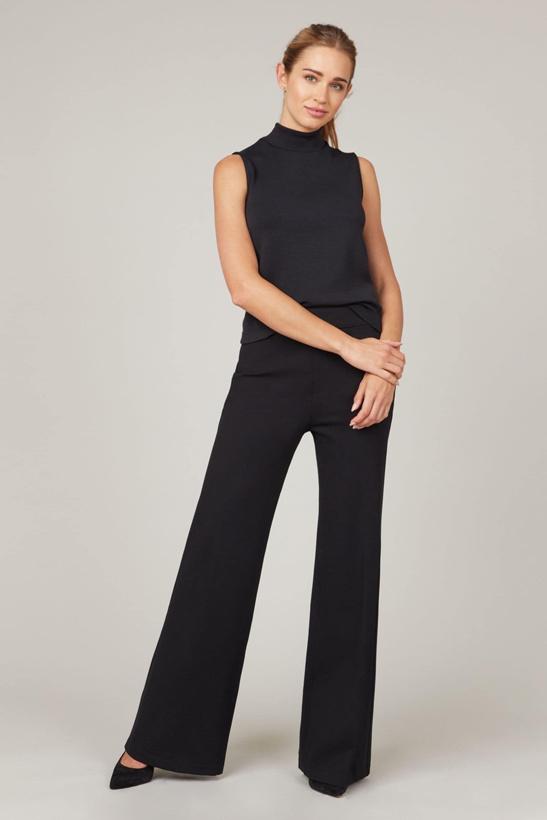 Buy SPANX Black The Perfect Pant Wide Leg Trousers from the Next
