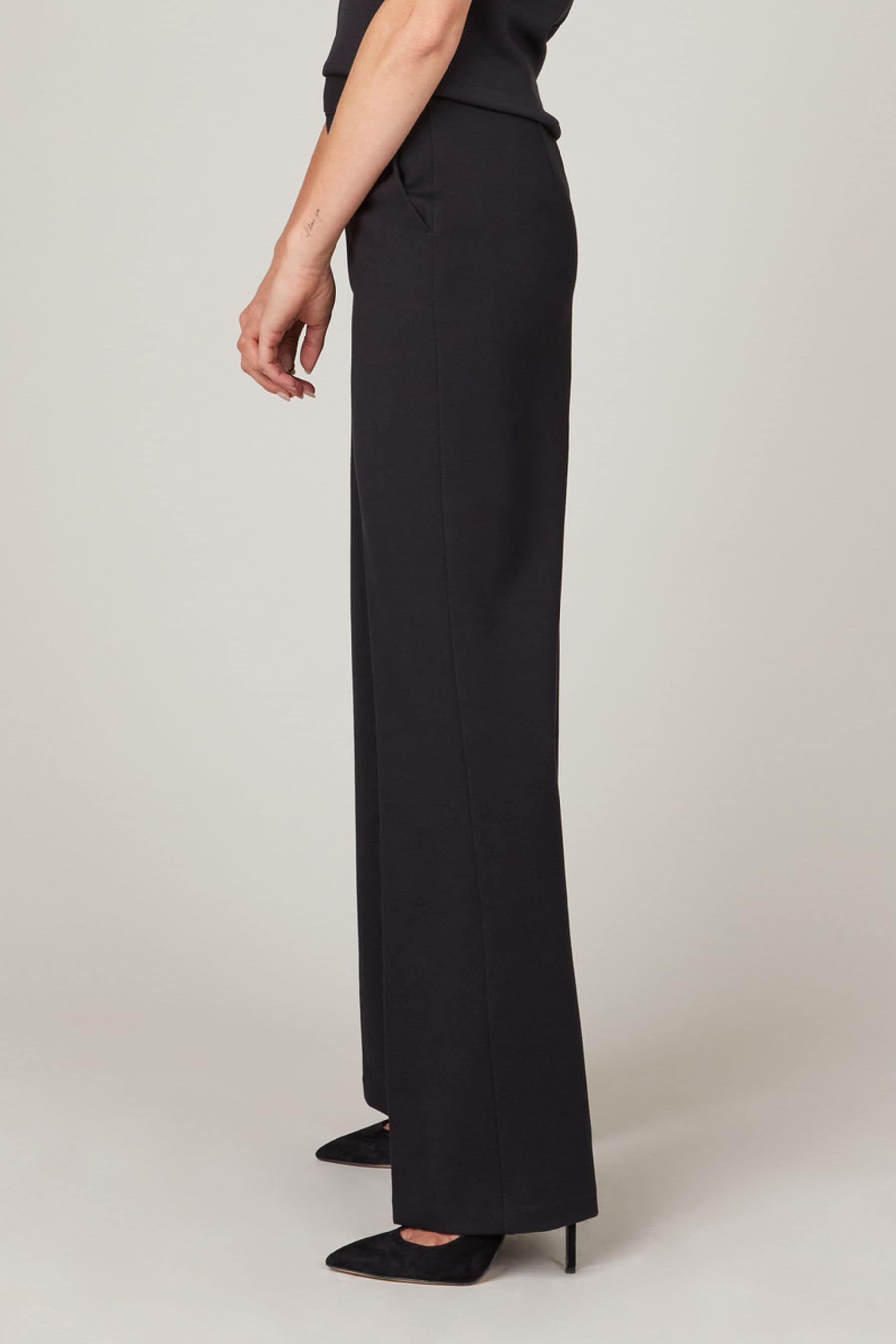 Black wide leg slacks top