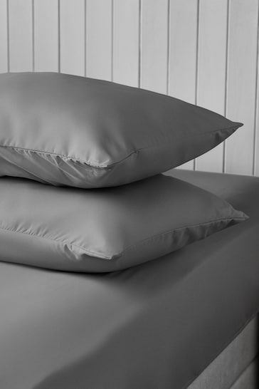 Silentnight Set of 2 Charcoal Grey Supersoft Pillowcases