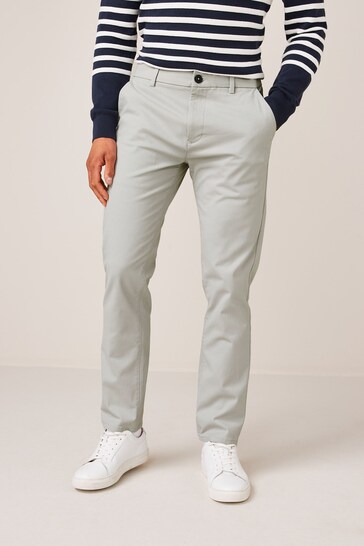 Light Grey Slim Stretch Chino Trousers