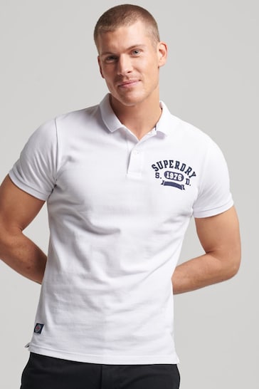 SUPERDRY White Superdry Vintage Superstate Polo Shirt