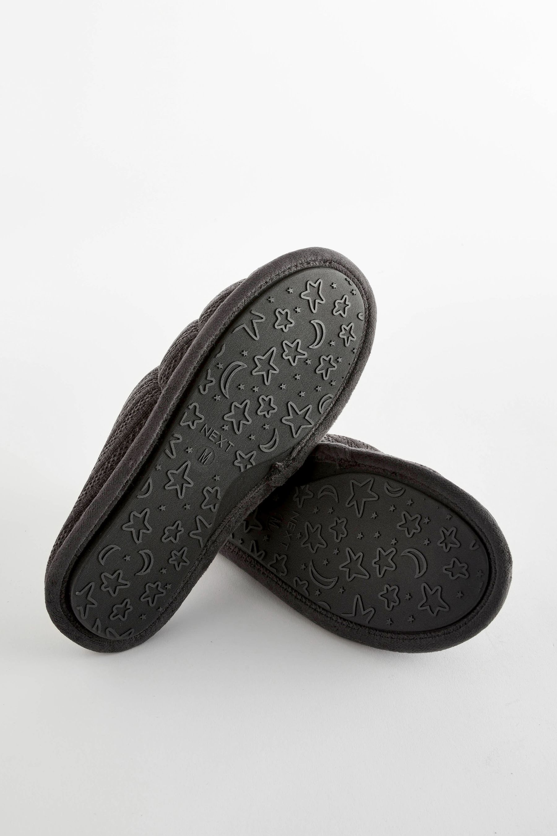 Buy Charcoal Grey Quilted Mule Slippers from the Next UK online shop