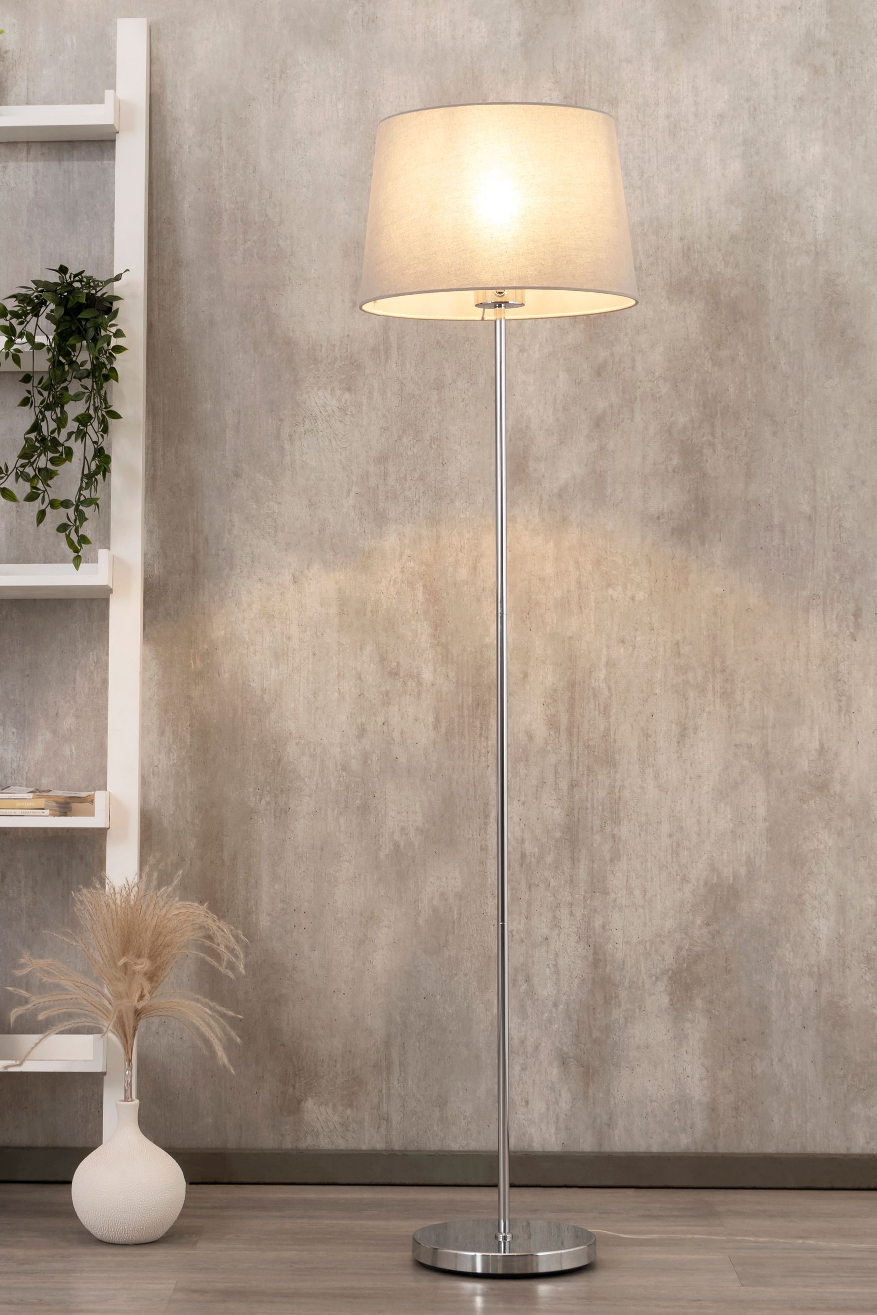 Next chrome store floor lamp