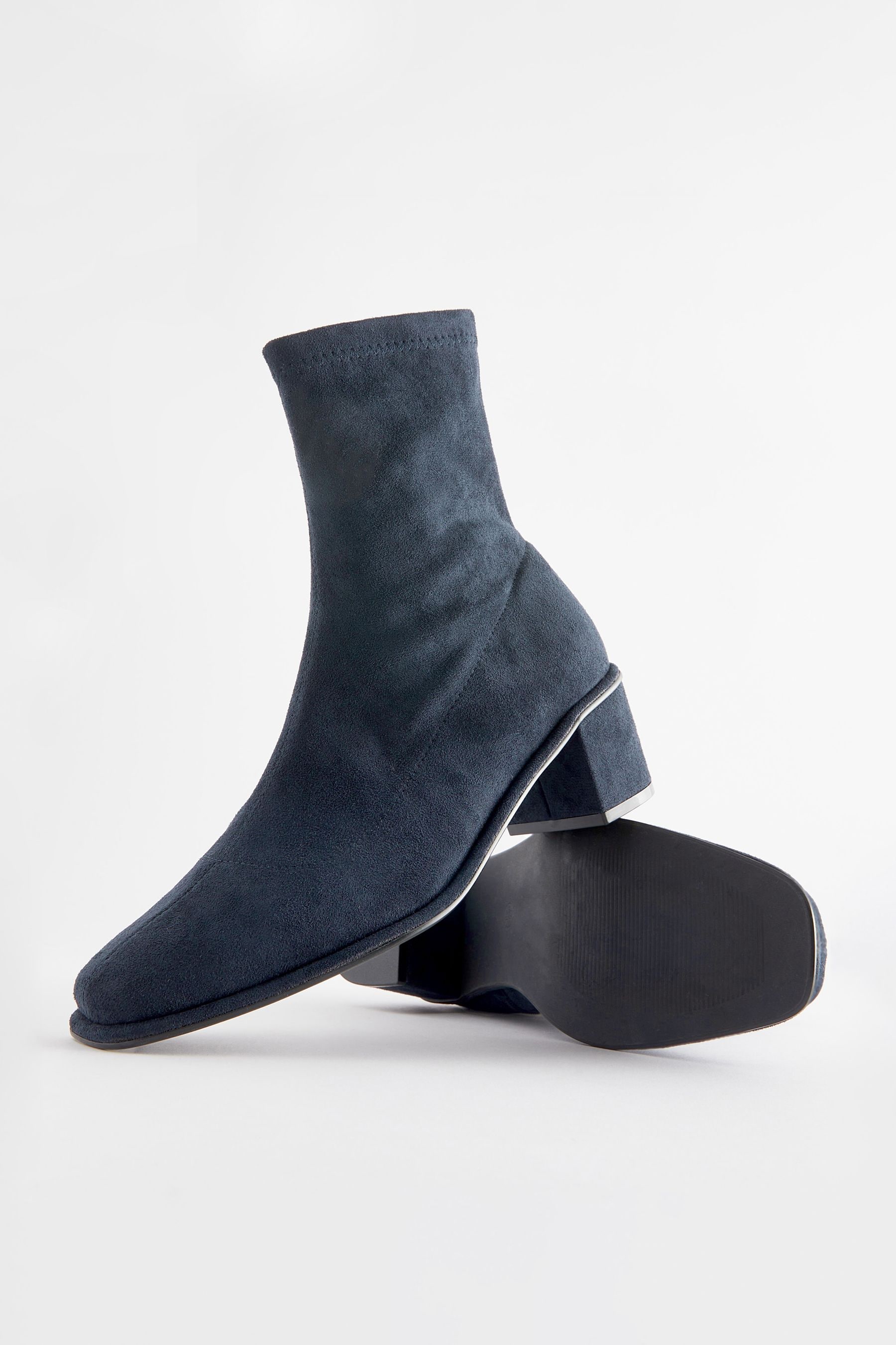 Buy Navy Blue Regular Wide Fit Forever Comfort Sock Ankle Boots