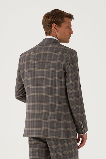 Skopes Ackley Brown Check Tailored Fit Suit Jacket