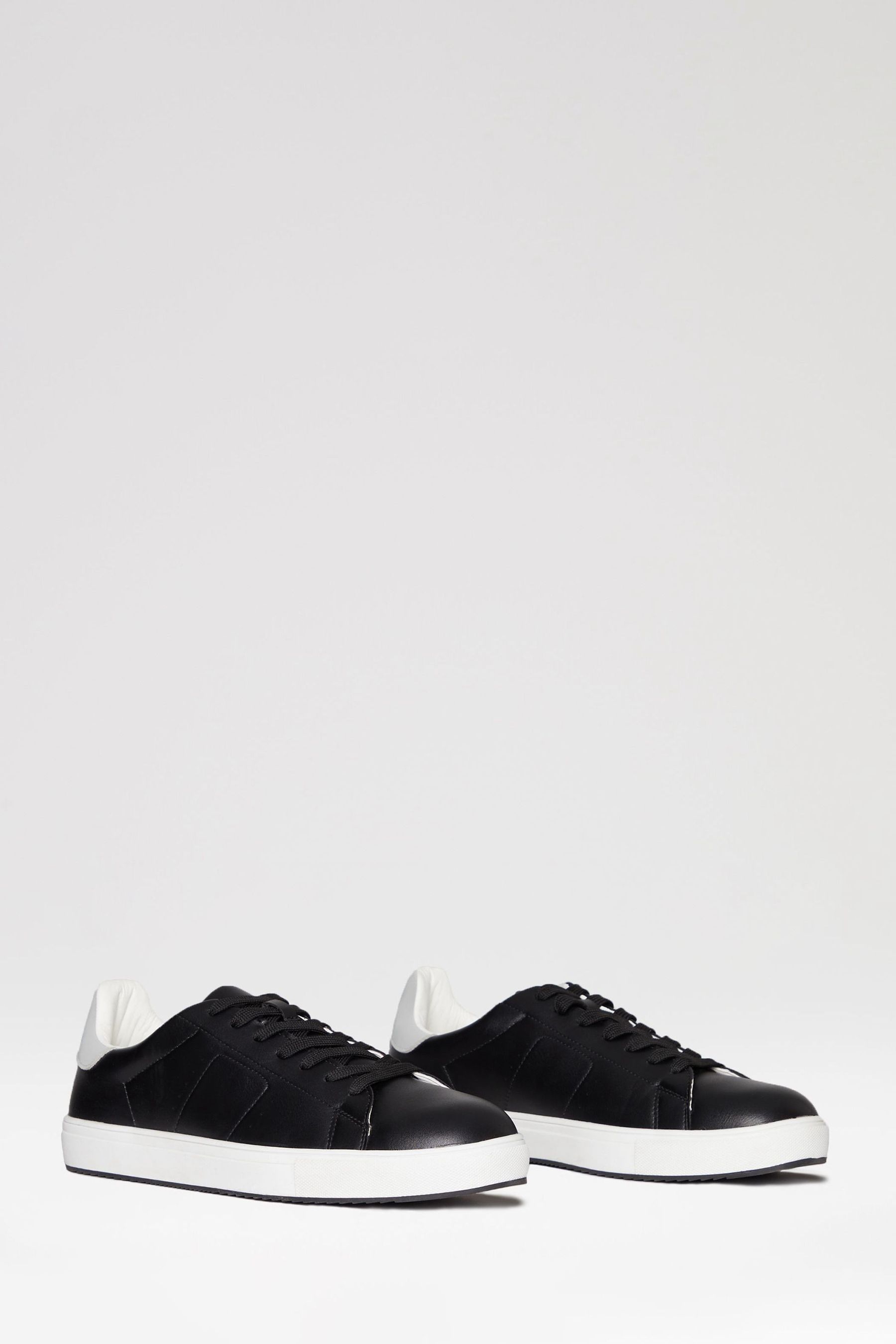 Threadbare Black Smart Casual Court Trainers