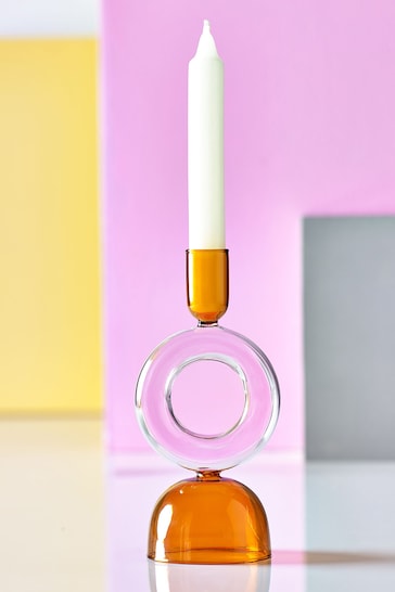 Novogratz Pink/Orange Donut Taper Candle Holder