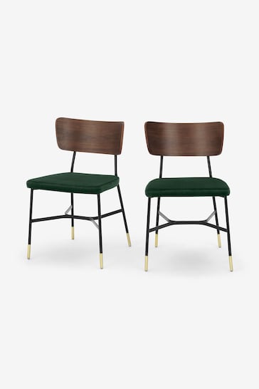 MADE.COM Set of 2 Green Amalyn Dining Chairs