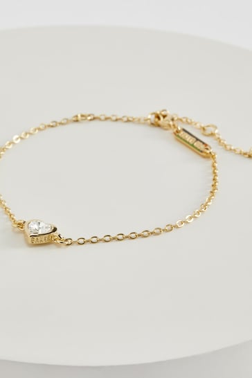 Ted Baker Gold Tone HANSAA: Crystal Heart Adjustable Bracelet
