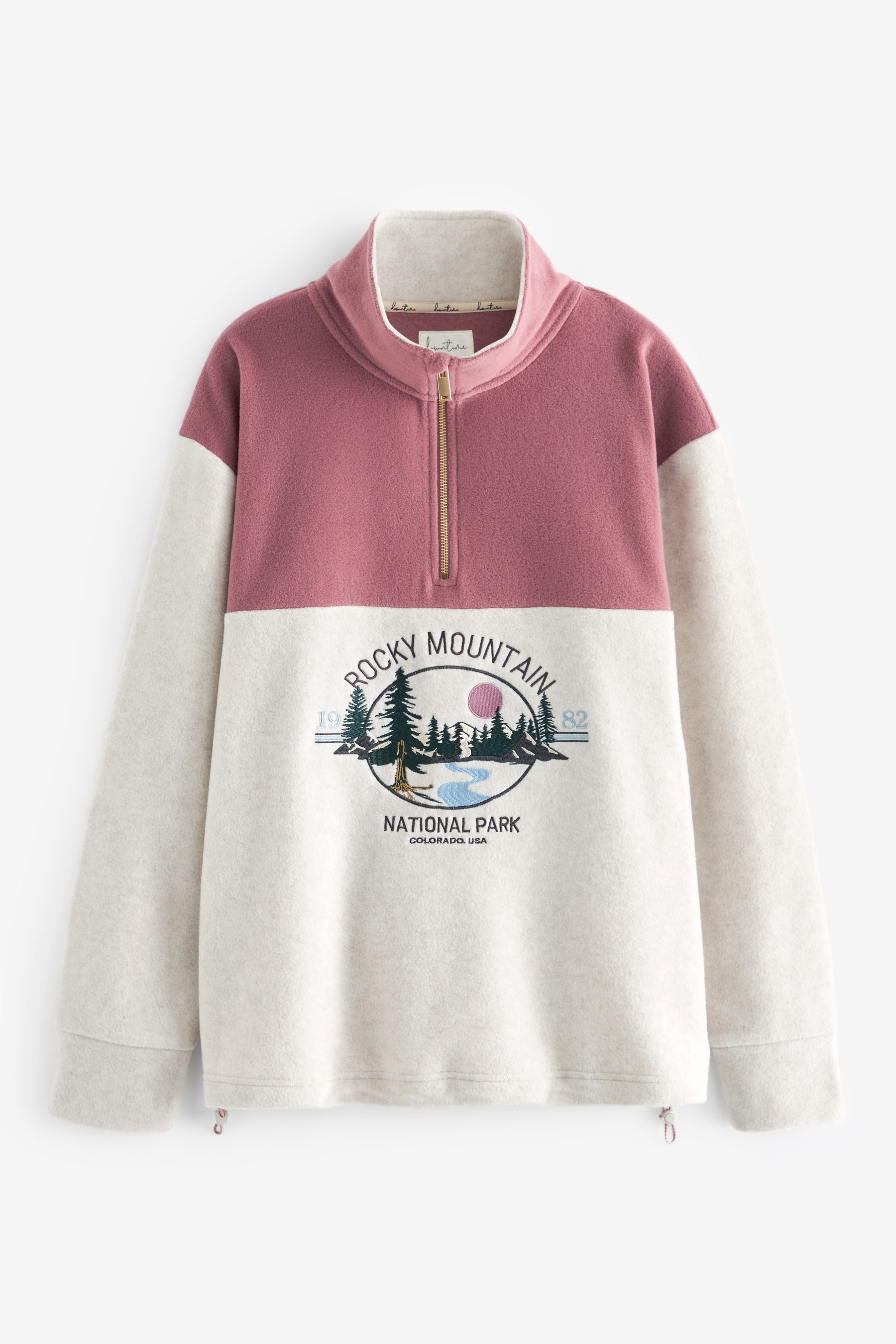 Pink polar discount fleece half zip