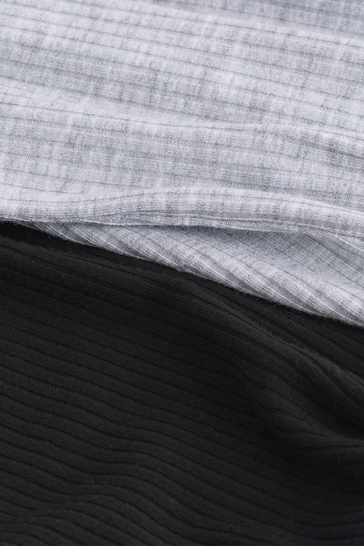 Black/Grey Lightweight Thermal Rib Vests 2 Pack