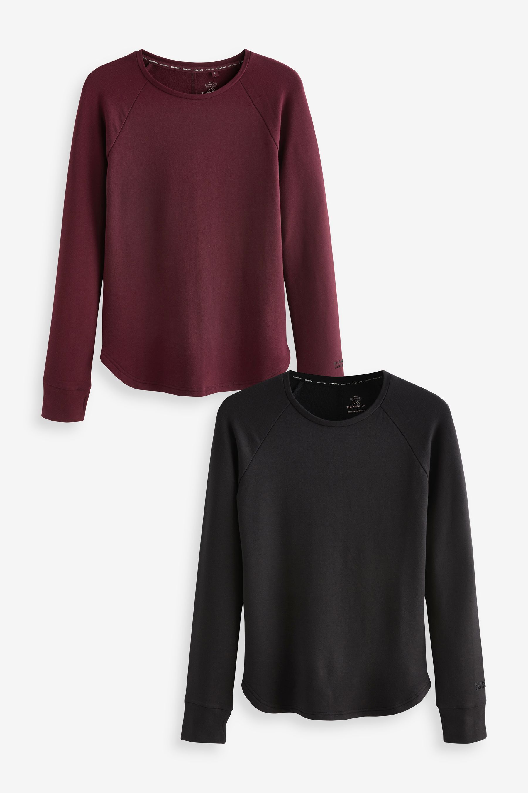 Buy Black Purple Long Sleeve Thermal Tops 2 Pack from the Next UK