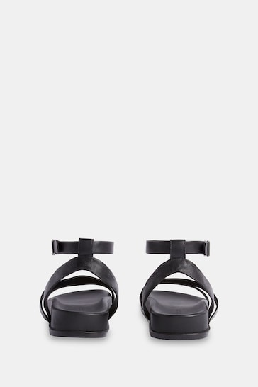 Whistles Gaia Asymmetric Strappy Black Sandals