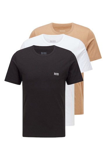 BOSS Black/White/Tan T-Shirts T-Shirt 3 Pack