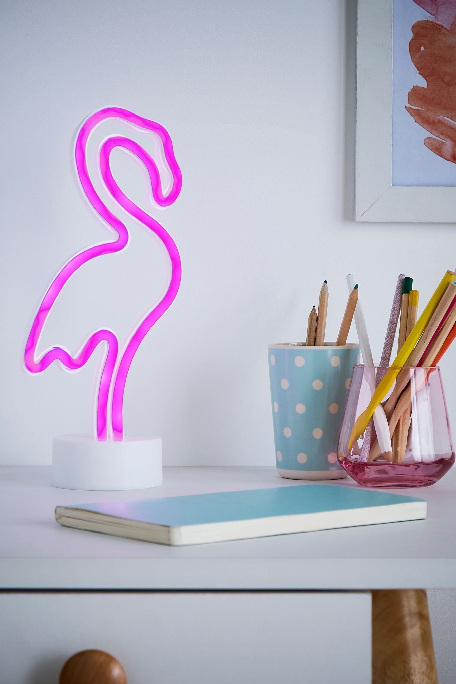 glow Pink Neon Flamingo Table Light