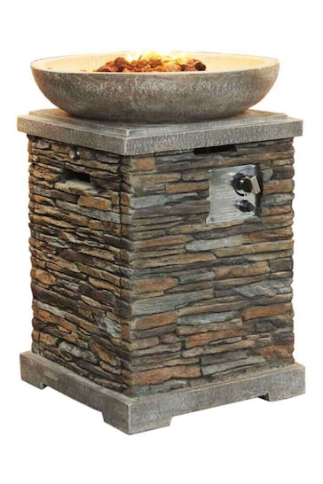 Callow Grey Garden Premium Slate Effect Gas Fire Pit And Fire Bowl
