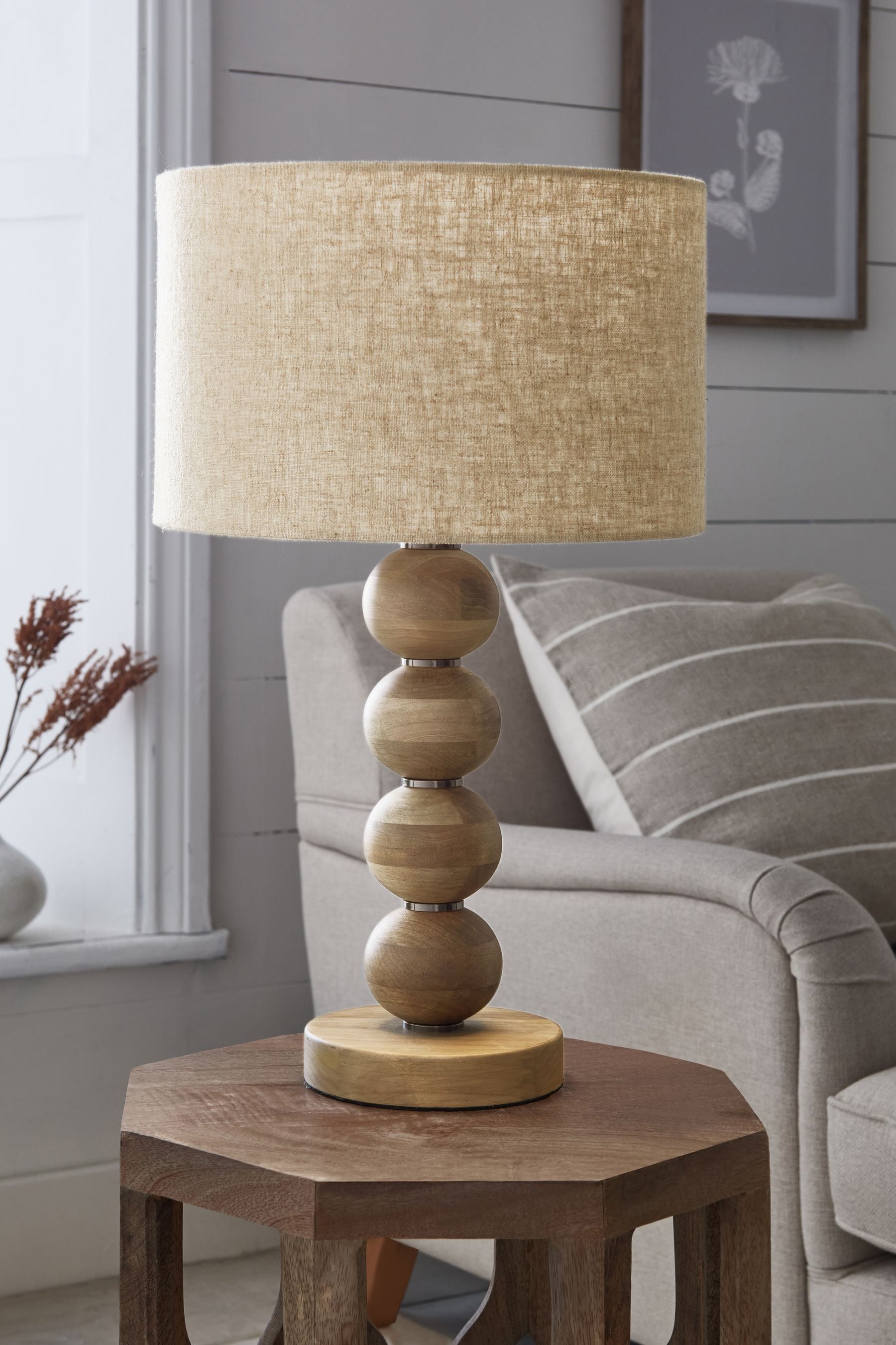 Natural wood table lamp outlet