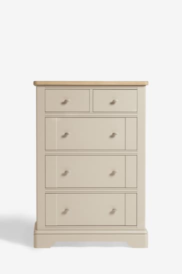 Stone Hampton Painted Oak Collection Luxe 5 Drawer Tall Chest of Drawers