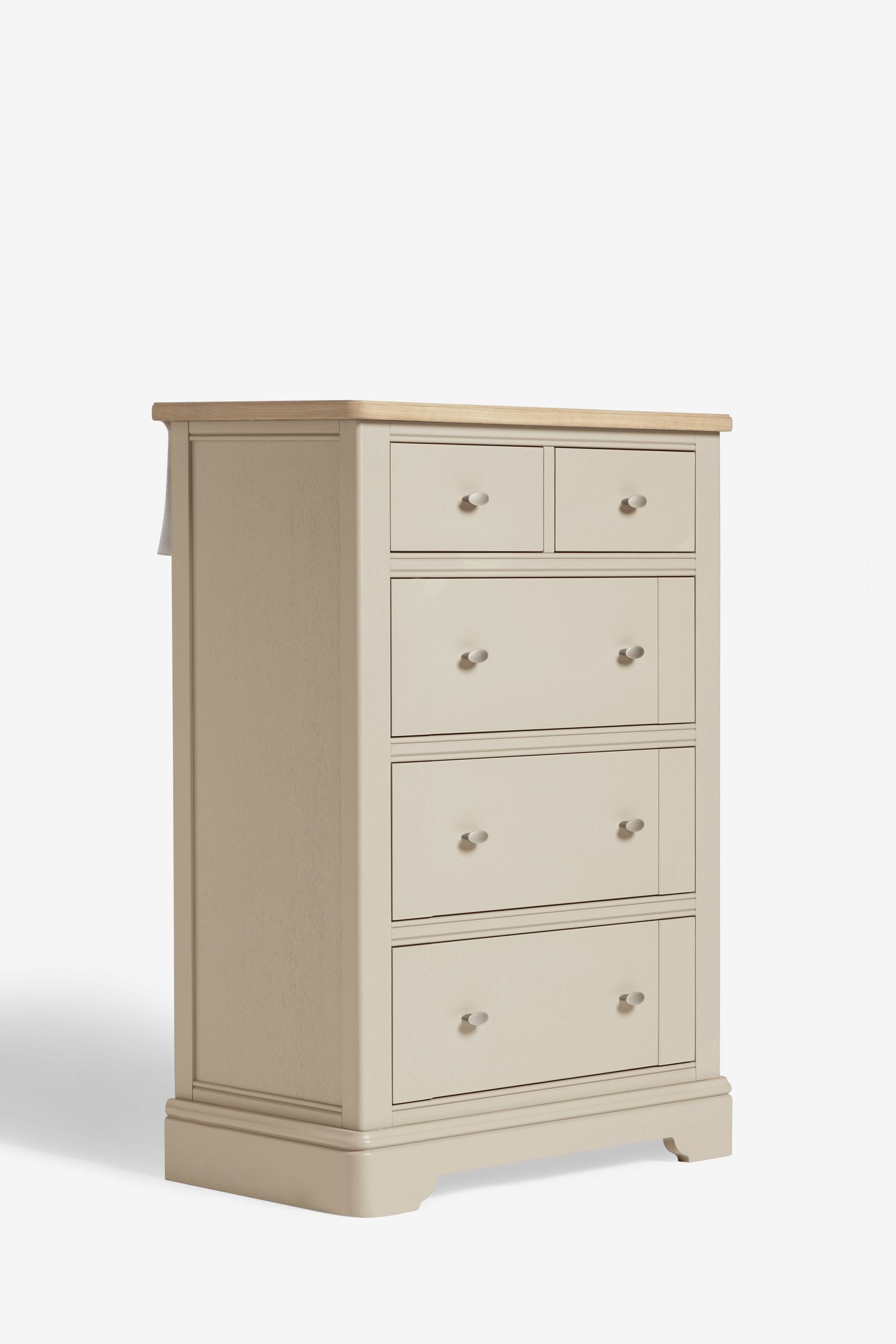 Stone Hampton Painted Oak Collection Luxe 5 Drawer Tall Chest of Drawers