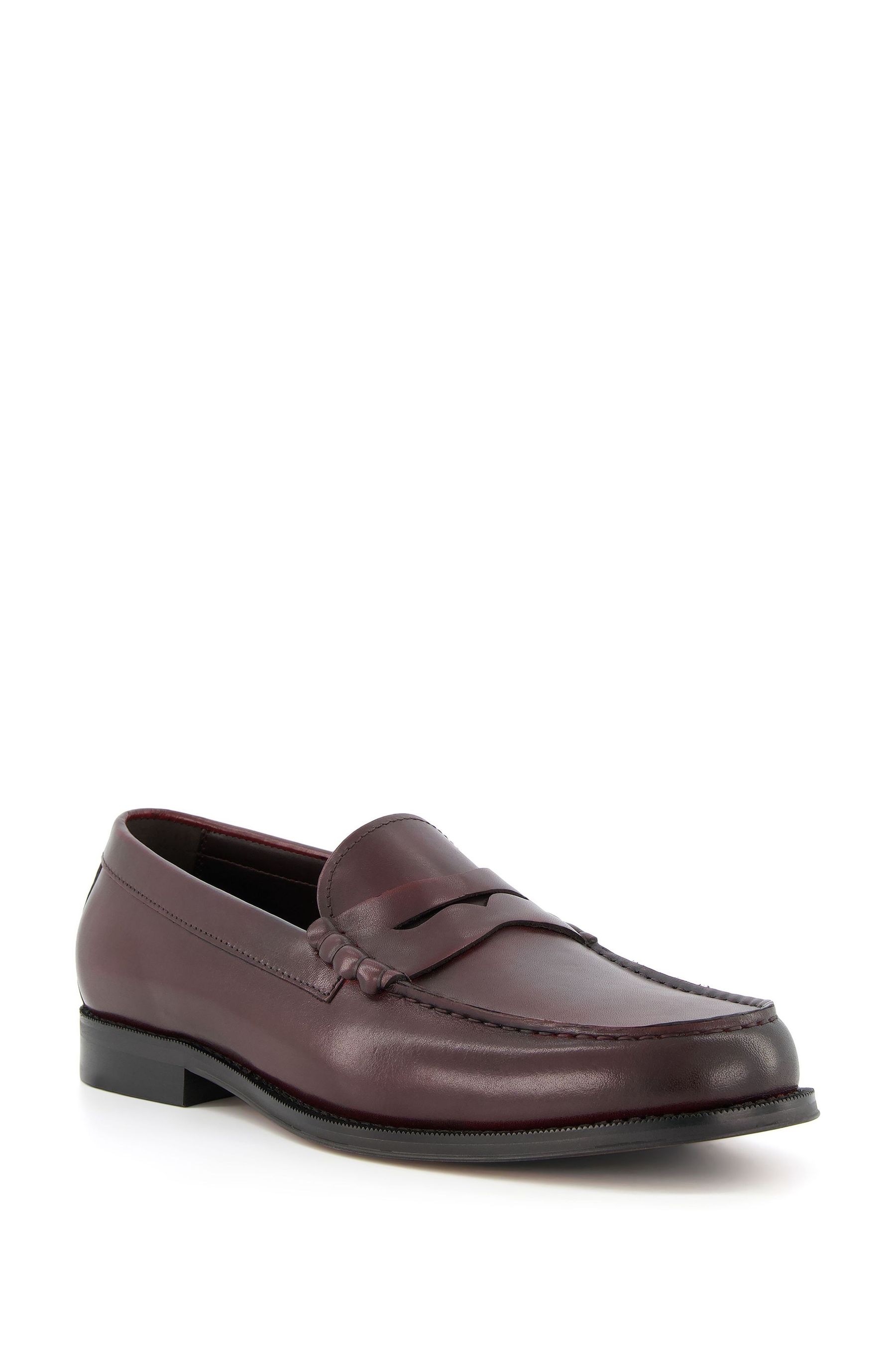 Dune London Burgundy Red Signals Jacquard Tassel Shoes