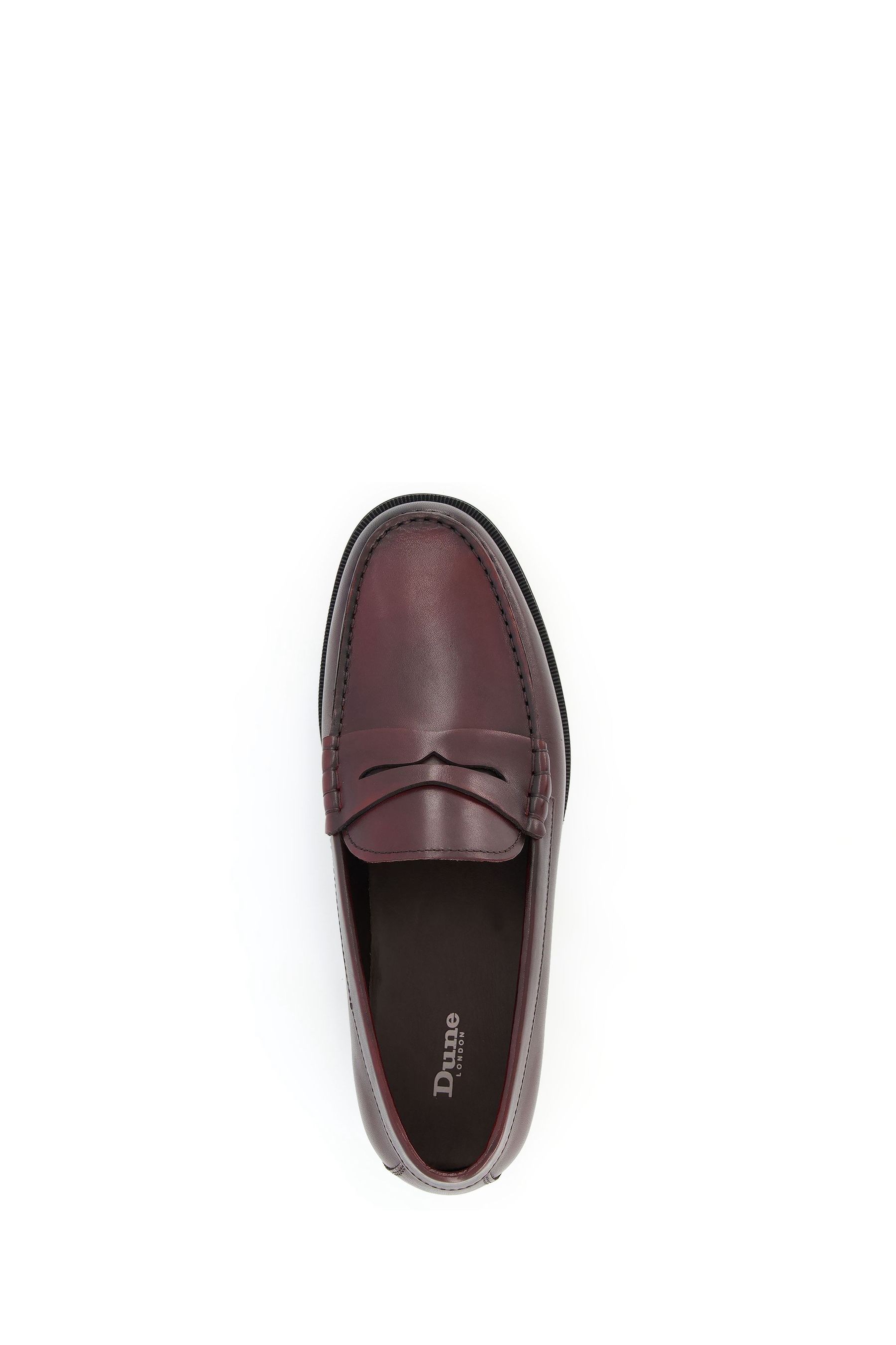 Dune London Burgundy Red Signals Jacquard Tassel Shoes