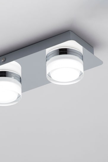 BHS Silver BHS Amalfi 4 Bar LED Flush Bathroom Ceiling Light
