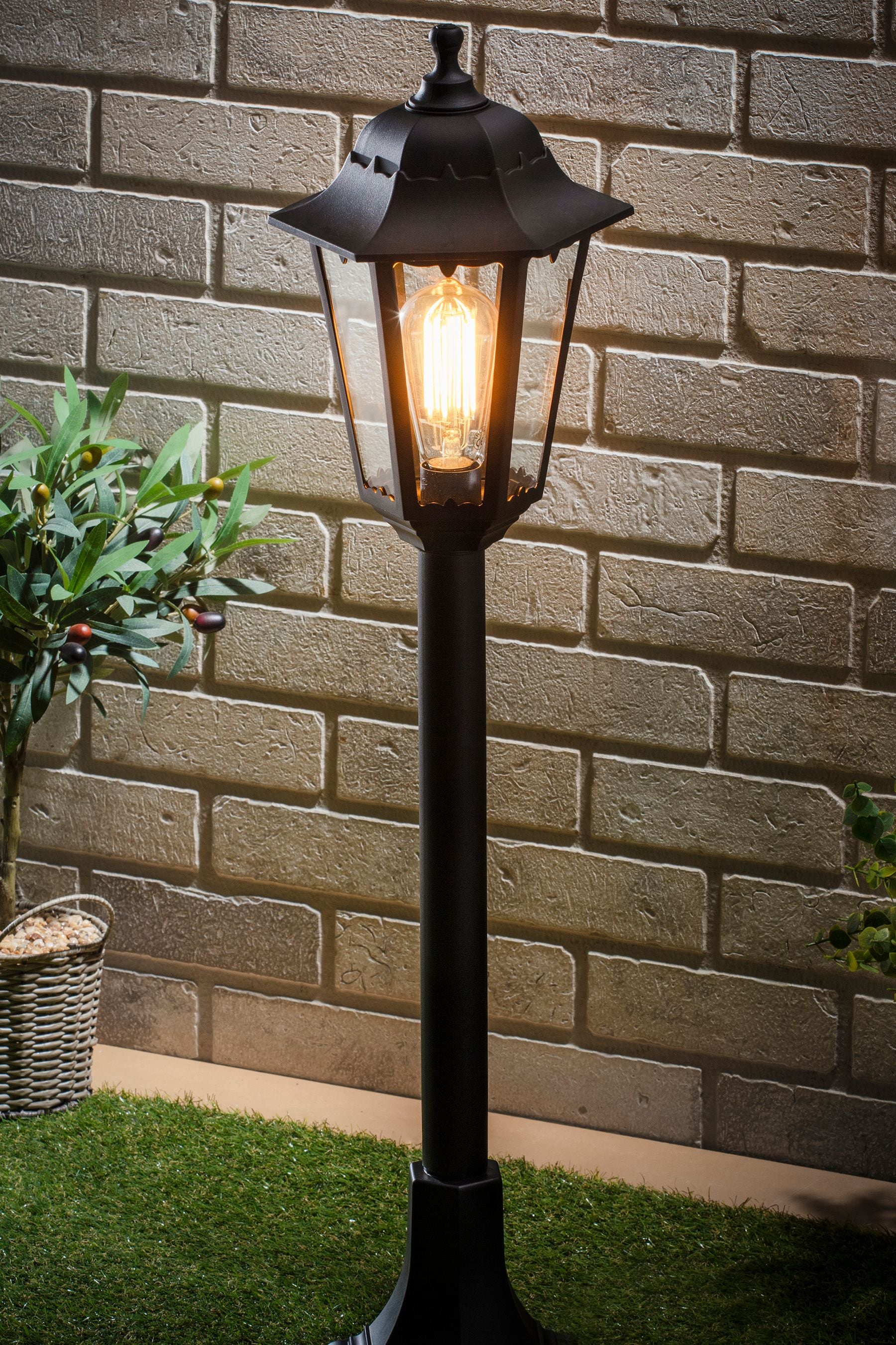 Buy BHS Bianca Black 6 Panel Lantern Outdoor Light from the Next