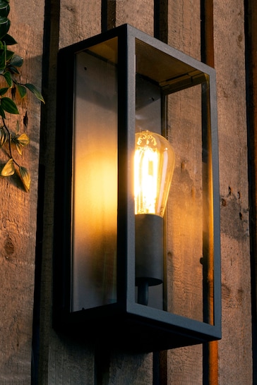 BHS Black Minerva Outdoor Lantern Wall Light