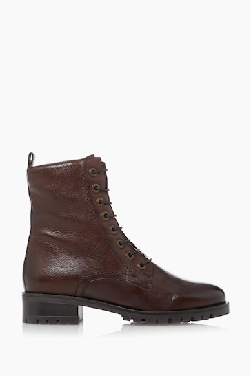 Dune London Brown Wide Fit Prestone Cleated Hiker Boots