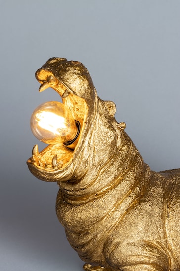 BHS Gold Bernard Hippo Lamp
