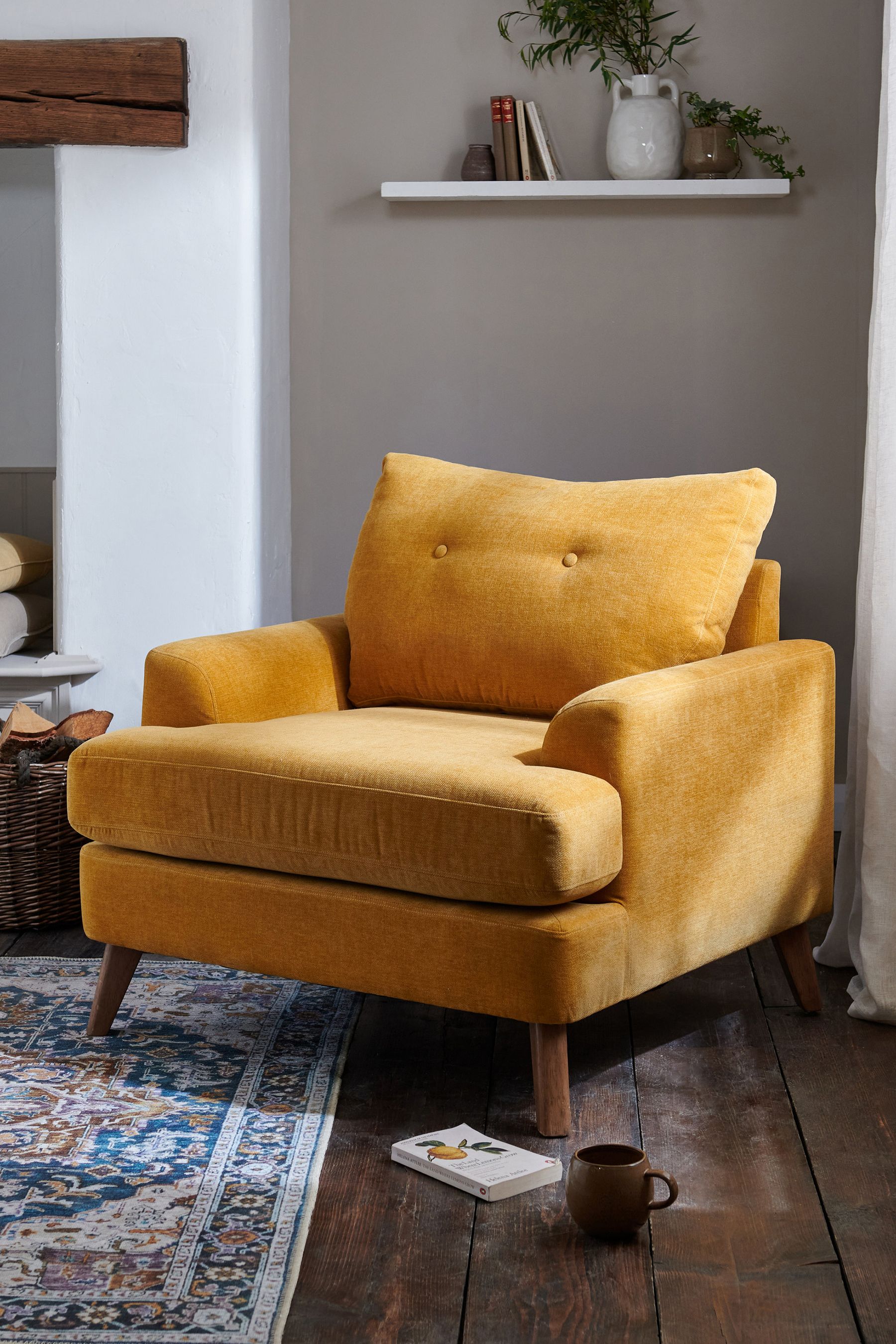 Pale shop yellow armchair