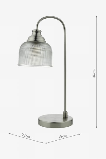 Dar Lighting Chrome Noah Decorative Glass Table Lamp