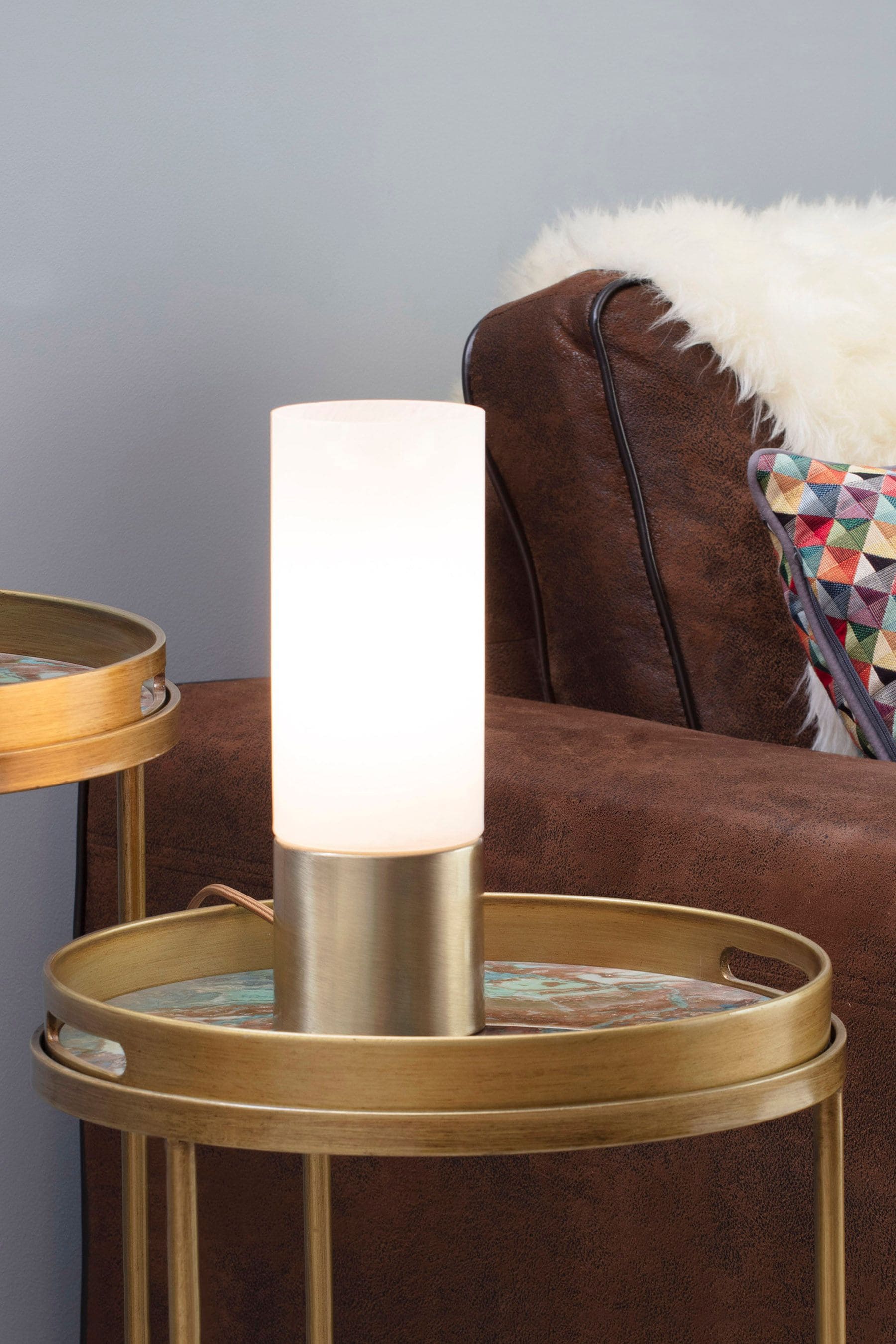 Buy BHS Brass Cylinder Touch Lamp from the Next UK online shop