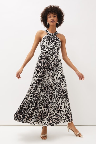 Phase Eight Natural Multi Chelsie Leopard Print Midaxi Dress