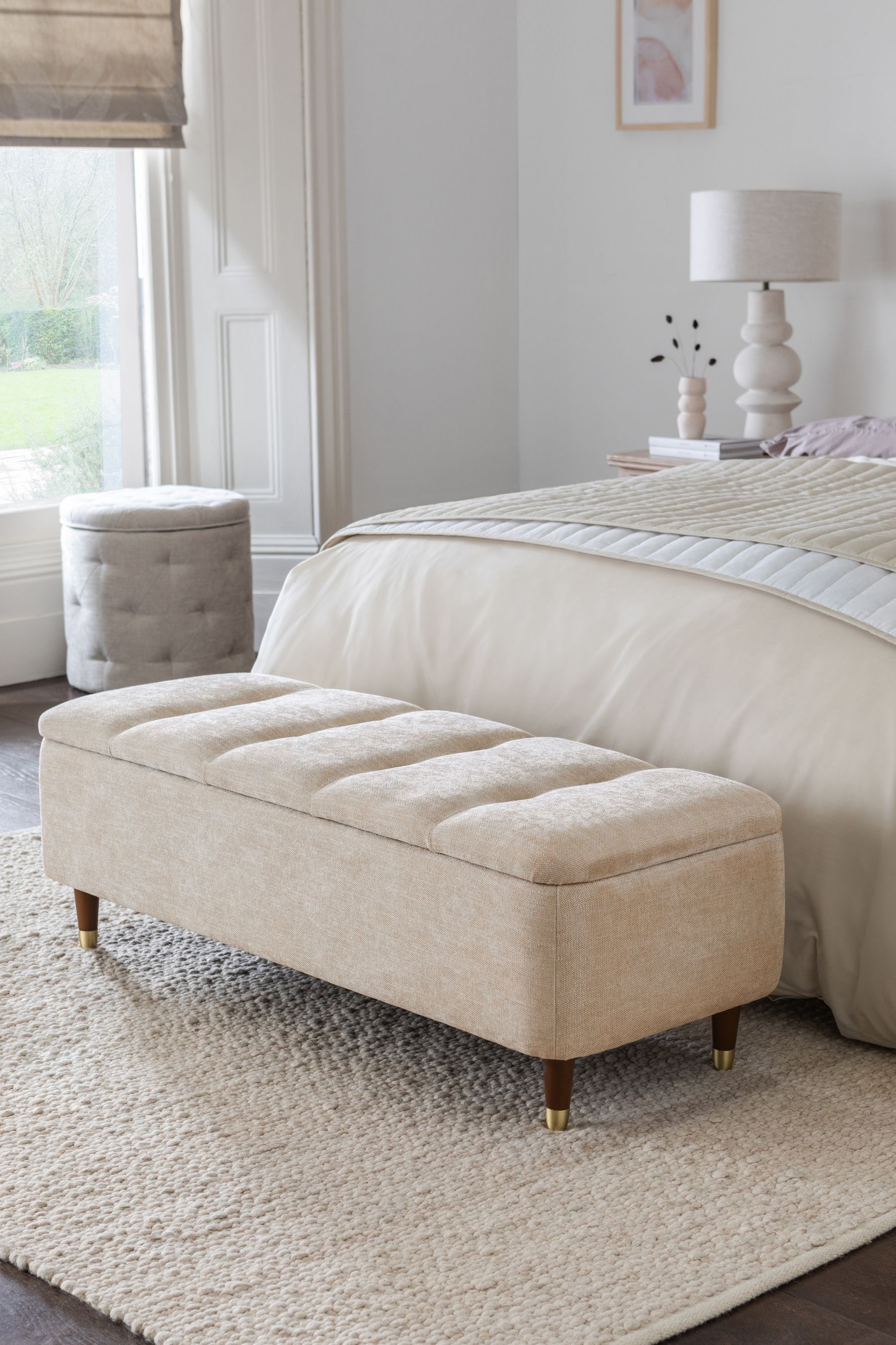 Natural discount storage ottoman