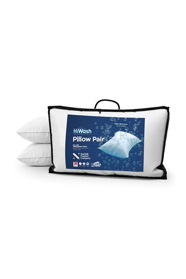 Norfolk Feather Company Set of 2 Hi-Wash Hollowfibre Pair Pillows