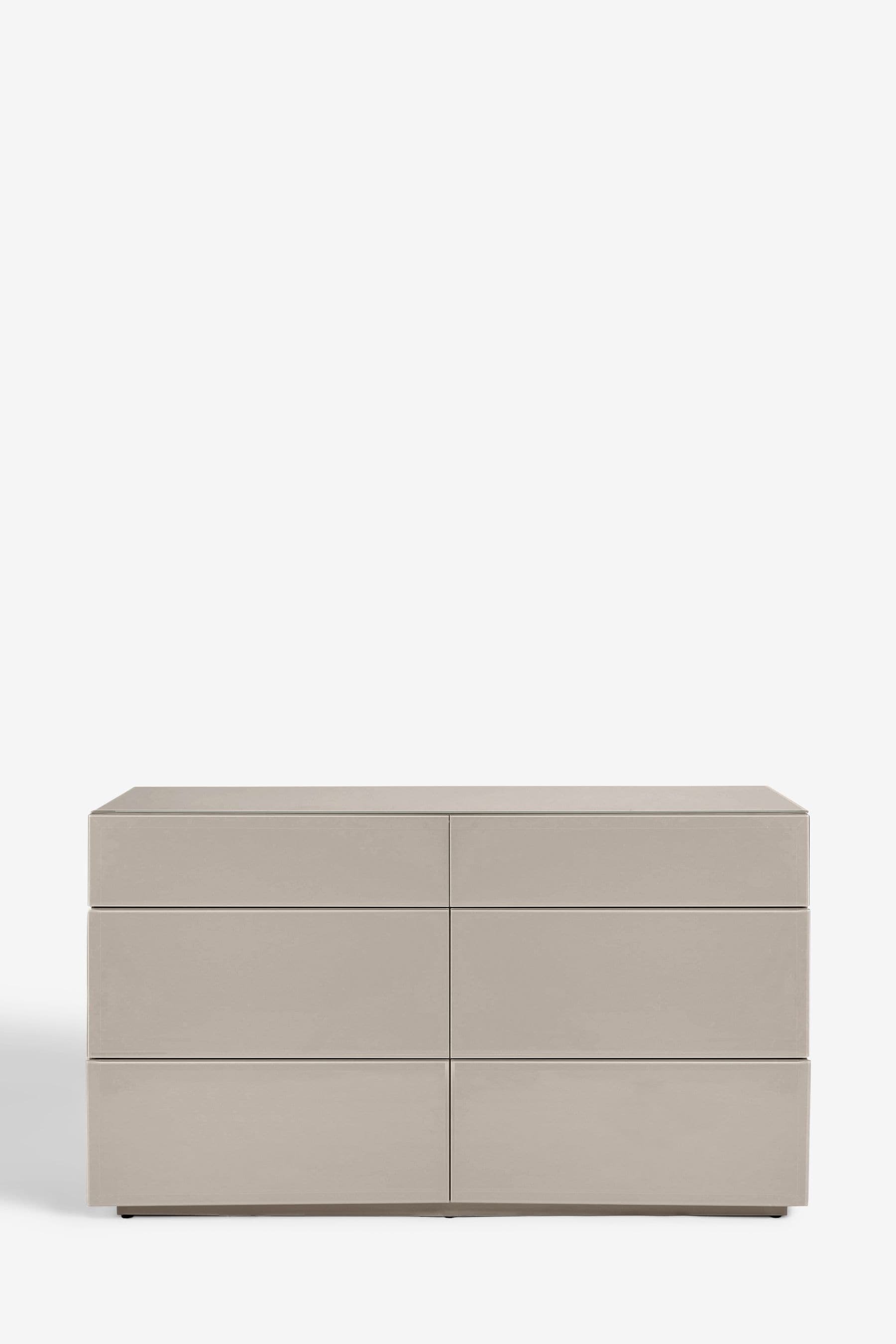 Glass 6 store drawer dresser