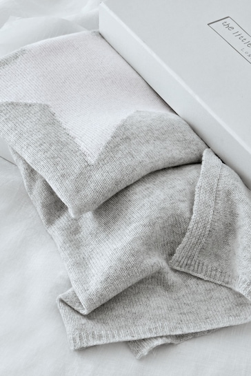 The White Company Baby Grey Star Luxury Cashmere Blanket
