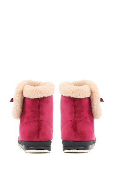 Pavers Red Wide Fit Slipper Boots