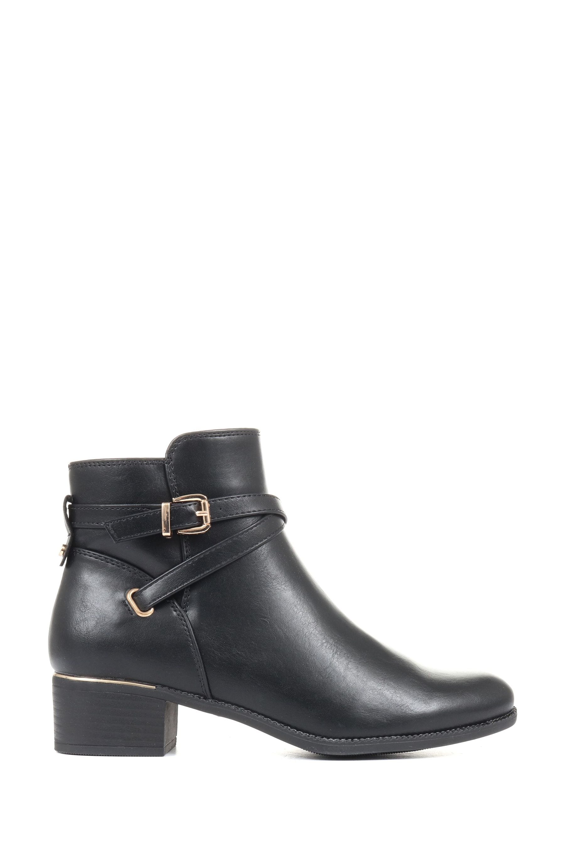 Womens black cheap buckle ankle boots