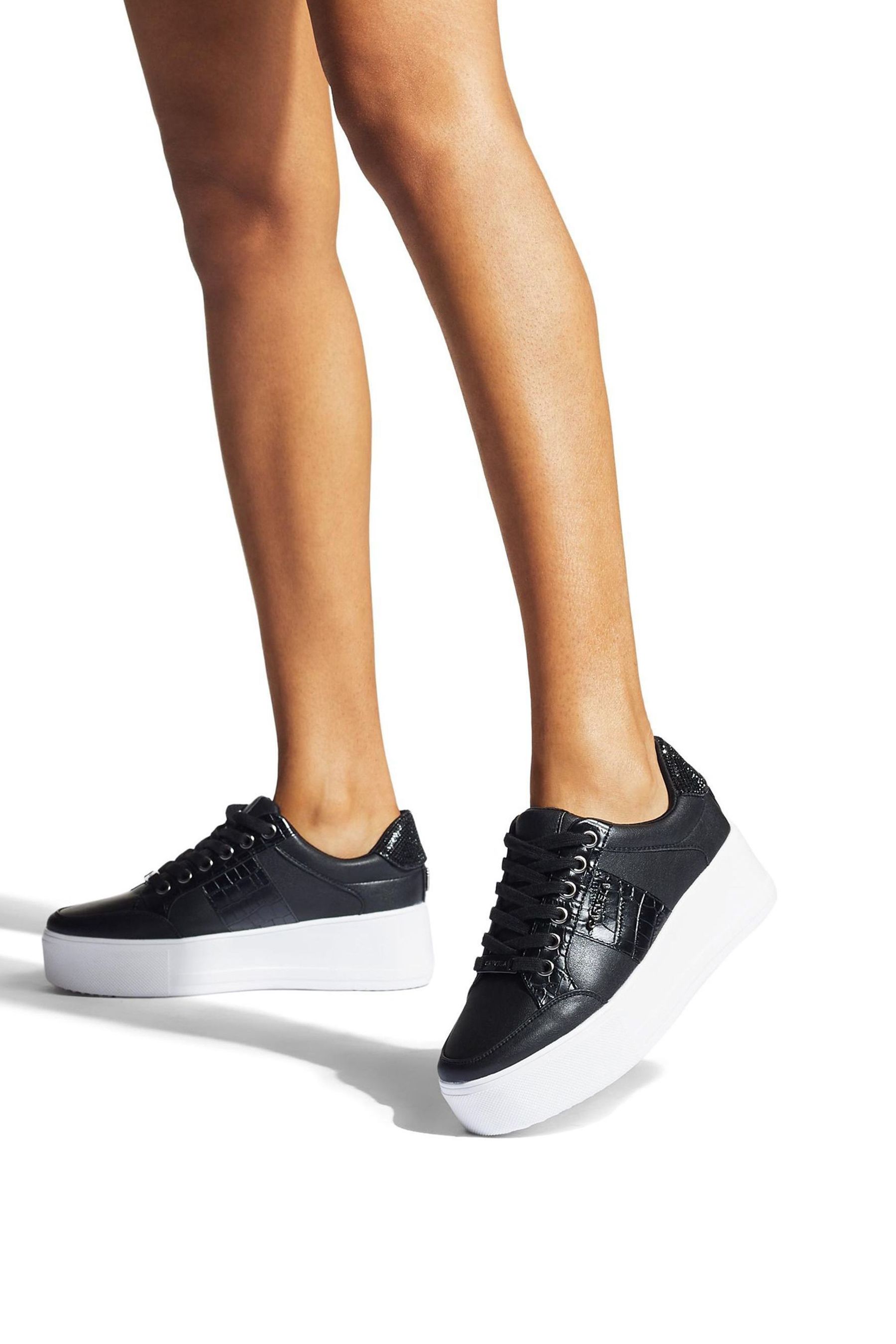 Black carvela trainers on sale