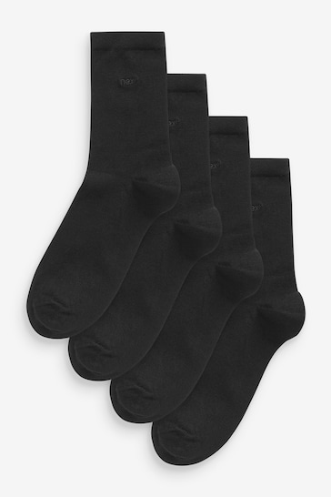 Black Modal Ankle Socks 4 Pack