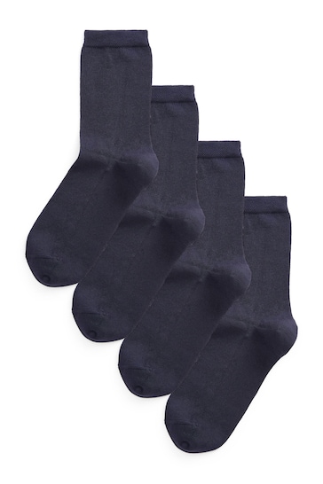 Navy Blue Modal Ankle Socks 4 Pack