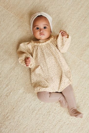 Cream Baby Woven Bloomer Romper with Tight Set (0mths-3yrs)