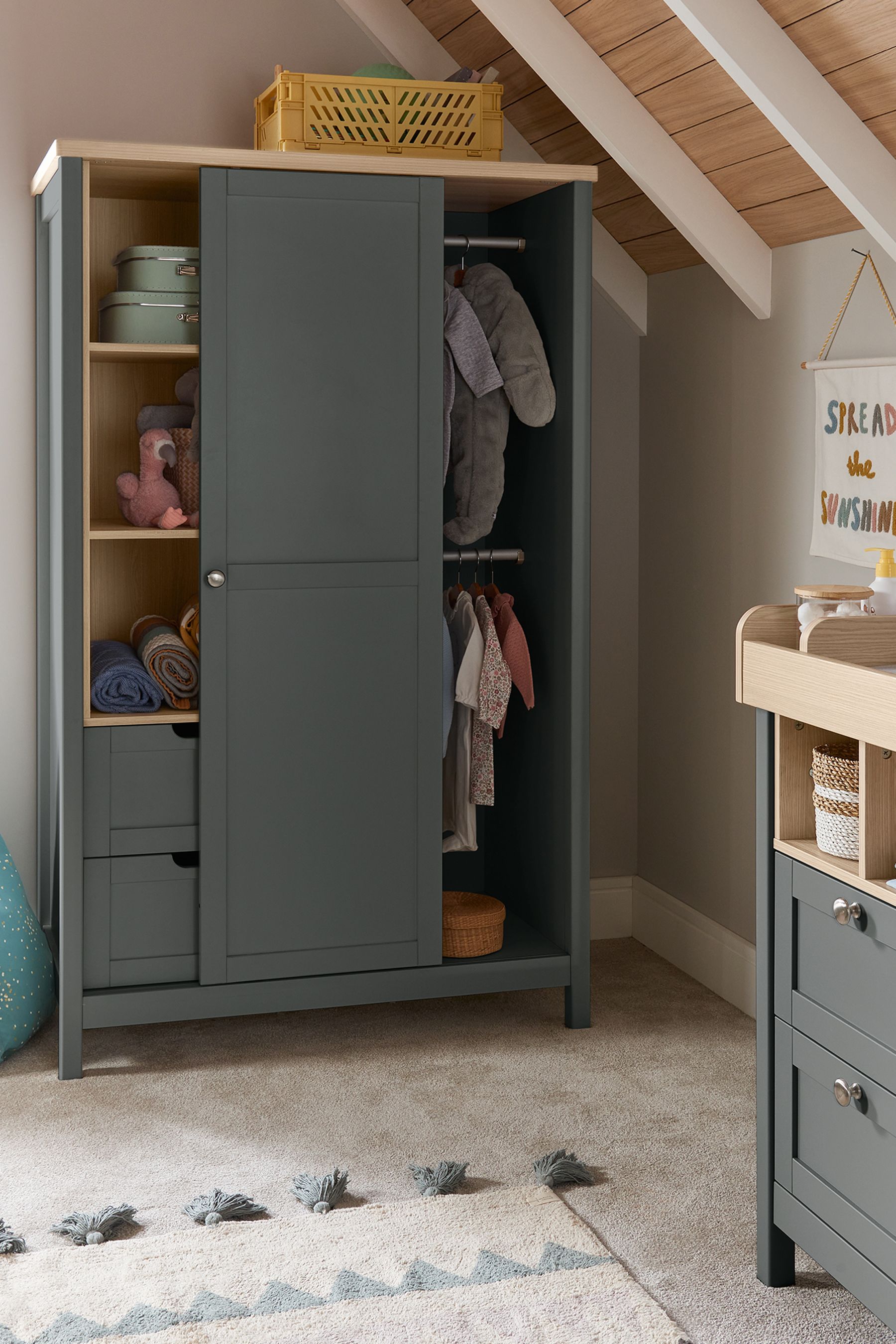 Mamas Papas Grey Harwell Wardrobe