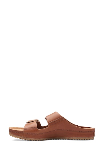 Clarks Natural Leather Brookleigh Sun Sandals