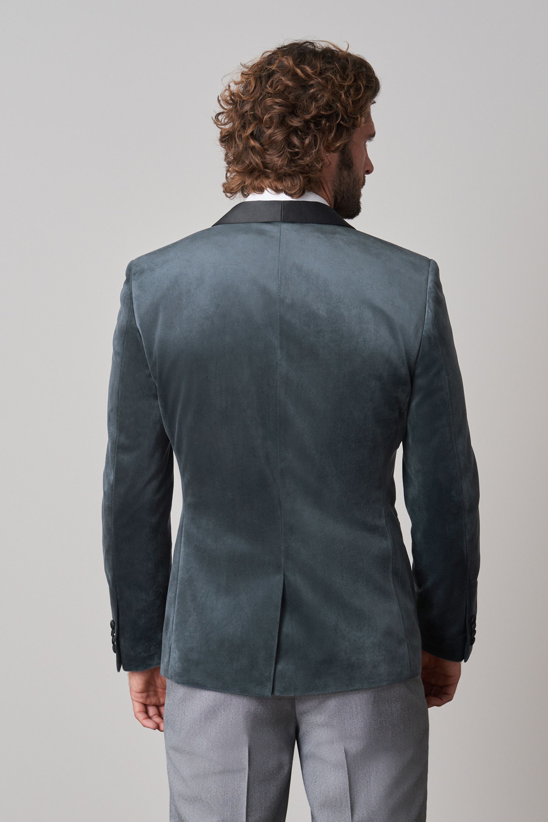 Buy Grey Slim Fit Velvet Blazer from the Next UK online shop