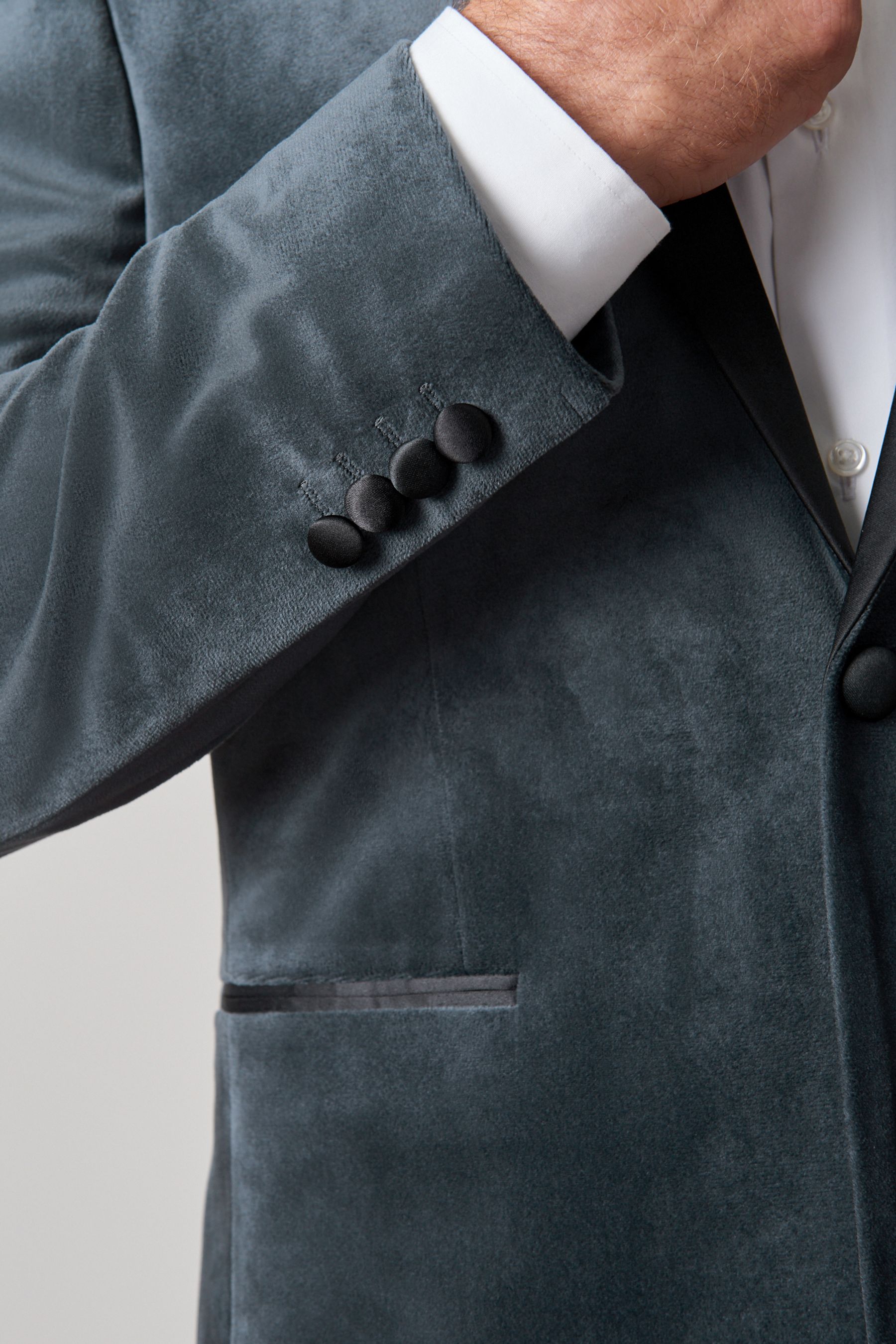 Buy Grey Slim Fit Velvet Blazer from the Next UK online shop